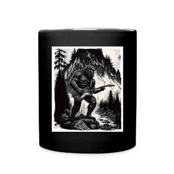 Big Foot Sasquatch Rock Guitare Musique Metal Grunge - Mug uni - noir - Devant