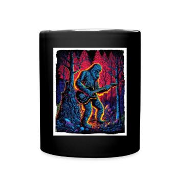Big Foot Sasquatch Rock Guitare Musique Metal Grunge - Mug uni - noir - Devant