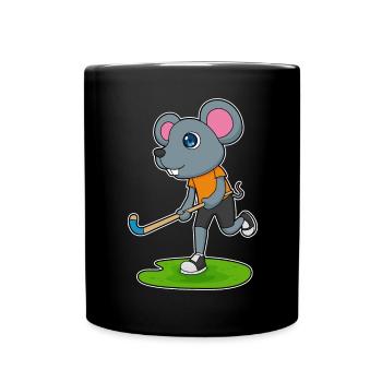 Souris Hockey sur gazon Stick - Mug uni - noir - Devant