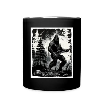 Big Foot Sasquatch Rock Guitare Musique Metal Grunge - Mug uni - noir - Devant