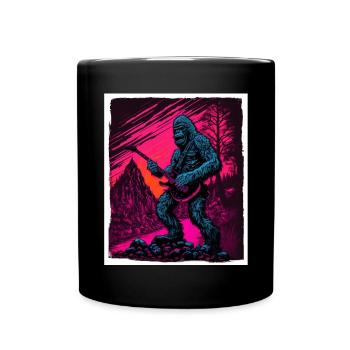 Big Foot Sasquatch Rock Guitare Musique Metal Grunge - Mug uni - noir - Devant