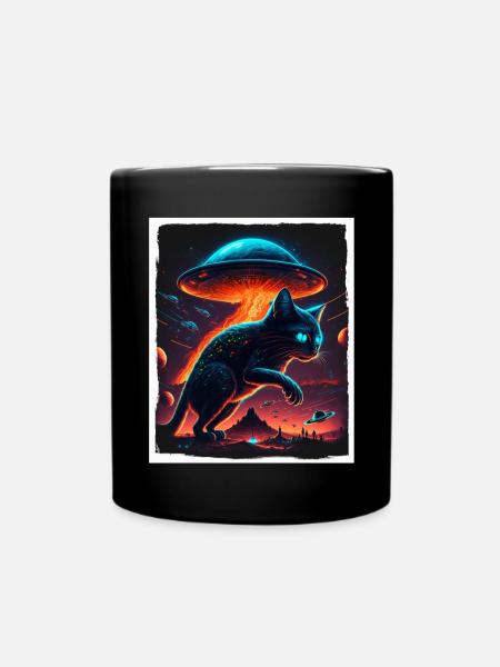 Chaton de chat Space Alien Planet Astronaute - Mug uni - noir