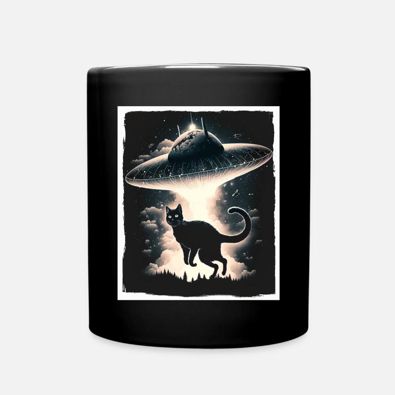 Katze Kätzchen Weltall Alien Planet Astronaut - Tasse einfarbig - Schwarz