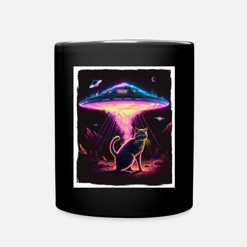 Katze Kätzchen Weltall Alien Planet Astronaut - Tasse einfarbig - Schwarz