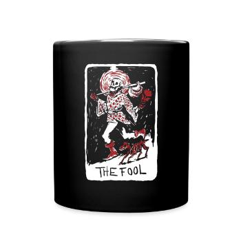 The Fool Skeleton With Dog Tarot Card - Tasse einfarbig - Schwarz - Vorne