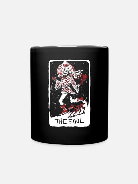 The Fool Skeleton With Dog Tarot Card - Tasse einfarbig - Schwarz
