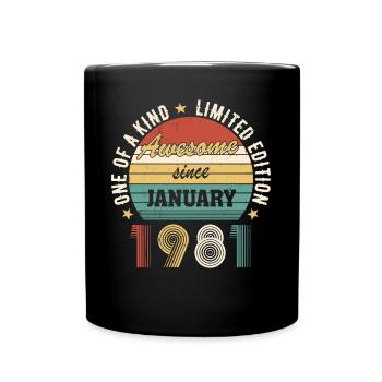 Génial depuis janvier 1981 édition limitée - Mug uni - noir - Devant