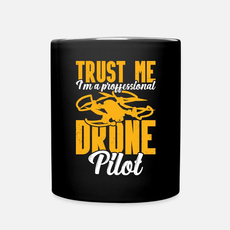 Drohne - Tasse einfarbig - Schwarz