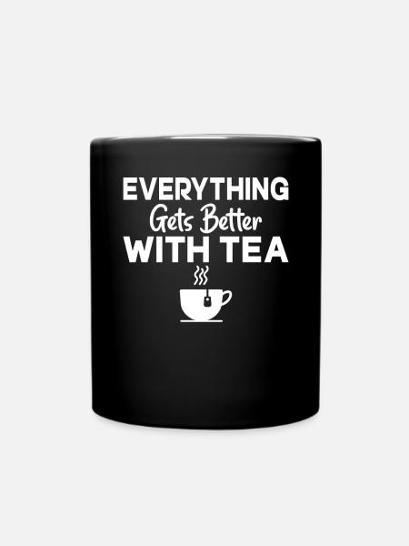Teeliebhaber Geschenke - Tasse einfarbig - Schwarz