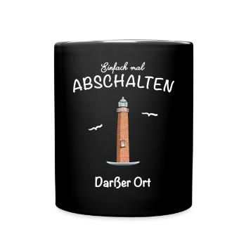 Darßer Ort, Ostseeküste, Fischland- Darß- Zingst - Tasse einfarbig - Schwarz - Vorne