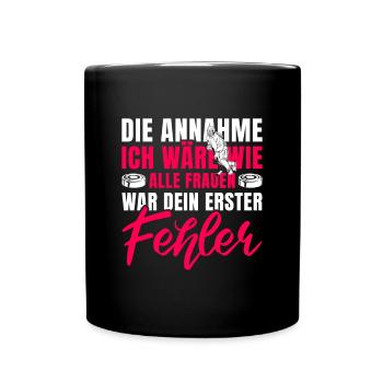 Eishockey Mädchen Eishockeyspielerin - Tasse einfarbig - Schwarz - Vorne