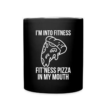 Pizza Quote - Food Lover Foodie Funny Pizza - Full Colour Mug - black - Front