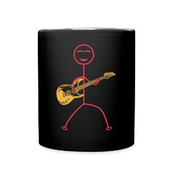 Drôle de guitariste Stick Figure Guitariste Basse - Mug uni - noir - Devant