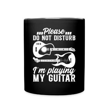 S’il vous plaît ne dérangez pas Je joue de ma guitare Je Guit - Mug uni - noir - Devant