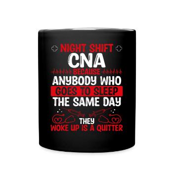 Infirmière auxiliaire de nuit - Mug uni - noir - Devant