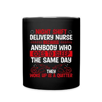 Infirmière infirmière de nuit - Mug uni - noir - Devant