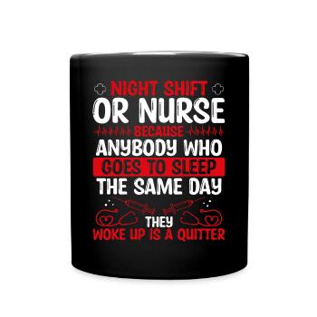 Infirmière de salle d'opération de nuit - Mug uni - noir - Devant