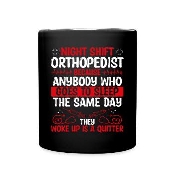 Médecin orthopédiste de nuit - Mug uni - noir - Devant