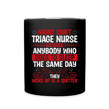 Infirmière de triage de nuit - Mug uni - noir - Devant
