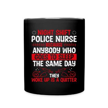 Infirmière de police de nuit - Mug uni - noir - Devant