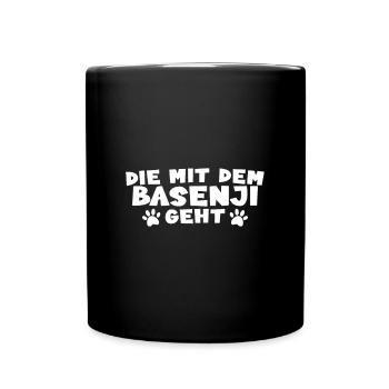 Basenji - Tasse einfarbig - Schwarz - Vorne