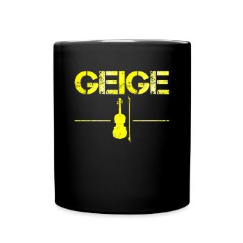 Geige - Tasse einfarbig - Schwarz - Vorne