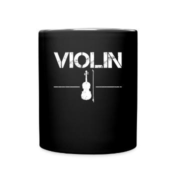 Geige - Tasse einfarbig - Schwarz - Vorne