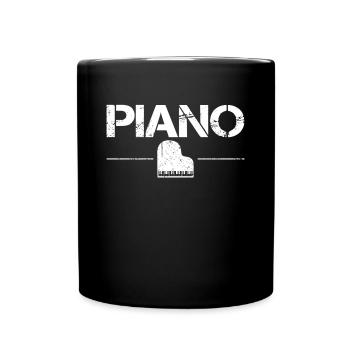 Klavier - Tasse einfarbig - Schwarz - Vorne