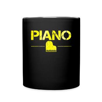 Klavier - Tasse einfarbig - Schwarz - Vorne