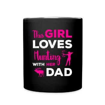 Jolies Filles Cadeau De Chasse Papa Fille Chasse Copain - Mug uni - noir - Devant