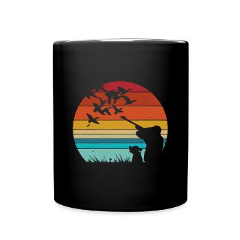 Vintage Retro-Stil Entenjagd - Tasse einfarbig - Schwarz - Vorne