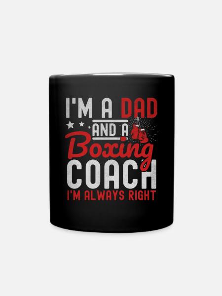 Je suis papa et entraîneur de boxe - Mug uni - noir