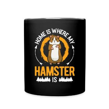 Zuhause ist wo mein Hamster ist Hamsterrad - Tasse einfarbig - Schwarz - Vorne