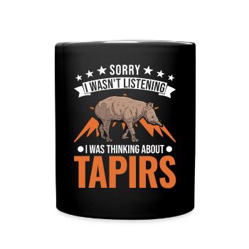 Tapir Geschenk Flachlandtapir Tapirdae Tapir - Tasse einfarbig - Schwarz - Vorne
