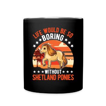 Shetland Pony Geschenk Shetty - Tasse einfarbig - Schwarz - Vorne