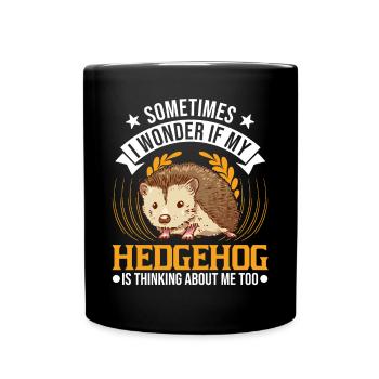 Igel Geschenk Stacheligel - Tasse einfarbig - Schwarz - Vorne