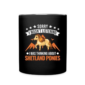 Shetlandpony Shetland-Pony Shetty - Tasse einfarbig - Schwarz - Vorne