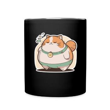 Big Cat Kitten Mignon Chat Sommeil Fatigué - Mug uni - noir - Devant