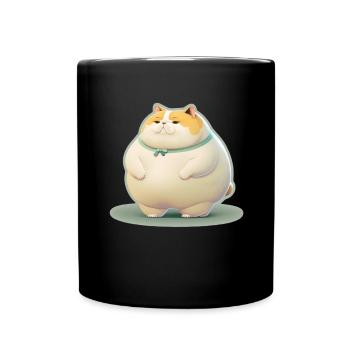 Big Cat Kitten Mignon Chat Sommeil Fatigué - Mug uni - noir - Devant