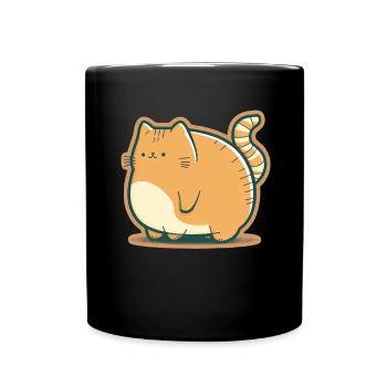 Big Cat Kitten Mignon Chat Sommeil Fatigué - Mug uni - noir - Devant