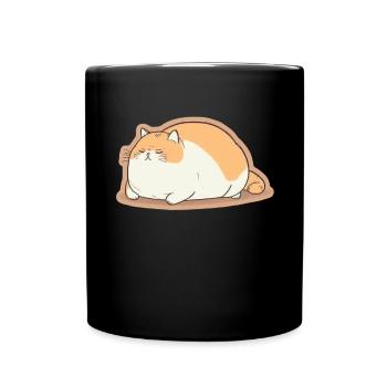 Big Cat Kitten Mignon Chat Sommeil Fatigué - Mug uni - noir - Devant