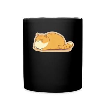 Big Cat Kitten Mignon Chat Sommeil Fatigué - Mug uni - noir - Devant