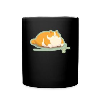 Big Cat Kitten Mignon Chat Sommeil Fatigué - Mug uni - noir - Devant