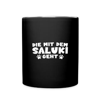 Saluki - Tasse einfarbig - Schwarz - Vorne