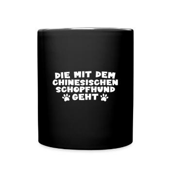 Chinesischer Schopfhund - Tasse einfarbig - Schwarz - Vorne