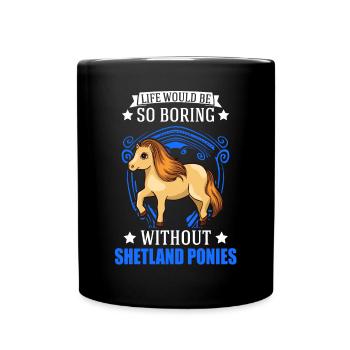 Shetland Pony Geschenk Shetty - Tasse einfarbig - Schwarz - Vorne