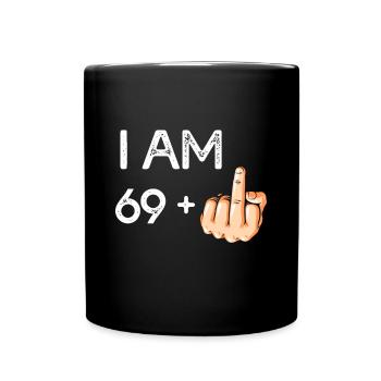 Ich bin 69 plus 1 lustiger 70. Geburtstag, geboren 1949 - Tasse einfarbig - Schwarz - Vorne