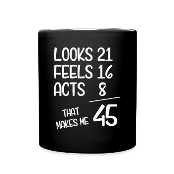 Funny 45 Year Old 45th Birthday Born In 1977 - Full Colour Mug - black - Front