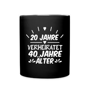 10. Jahrestag Hochzeit Lustiger Spruch - Tasse einfarbig - Schwarz - Vorne