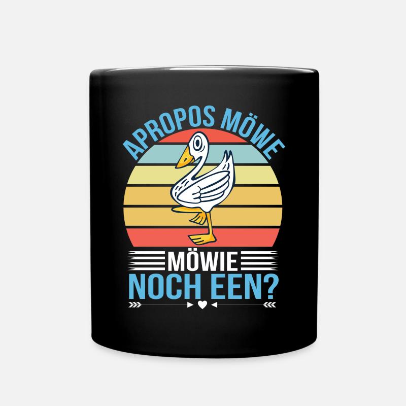 Apropos Möwe Möwie Noch een Plattdeutscher Humor - Tasse einfarbig - Schwarz